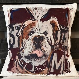 Mississippi State Bulldog Print Accent Pillow